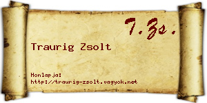 Traurig Zsolt névjegykártya